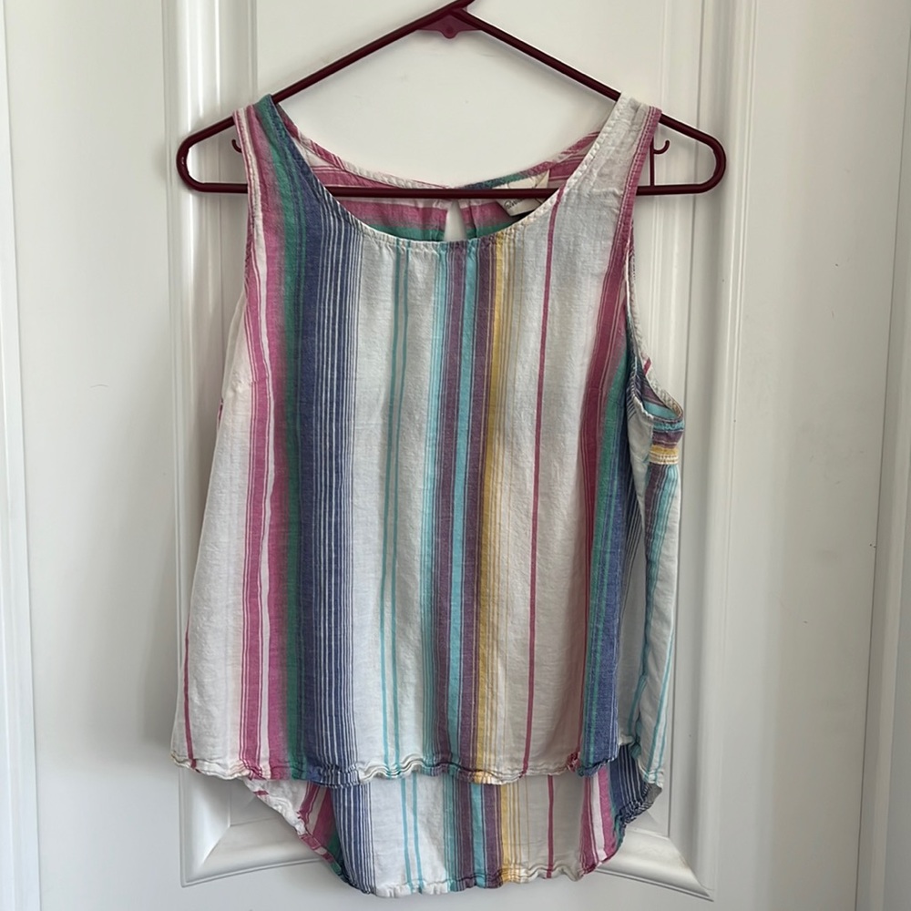 Multicolored linen tank